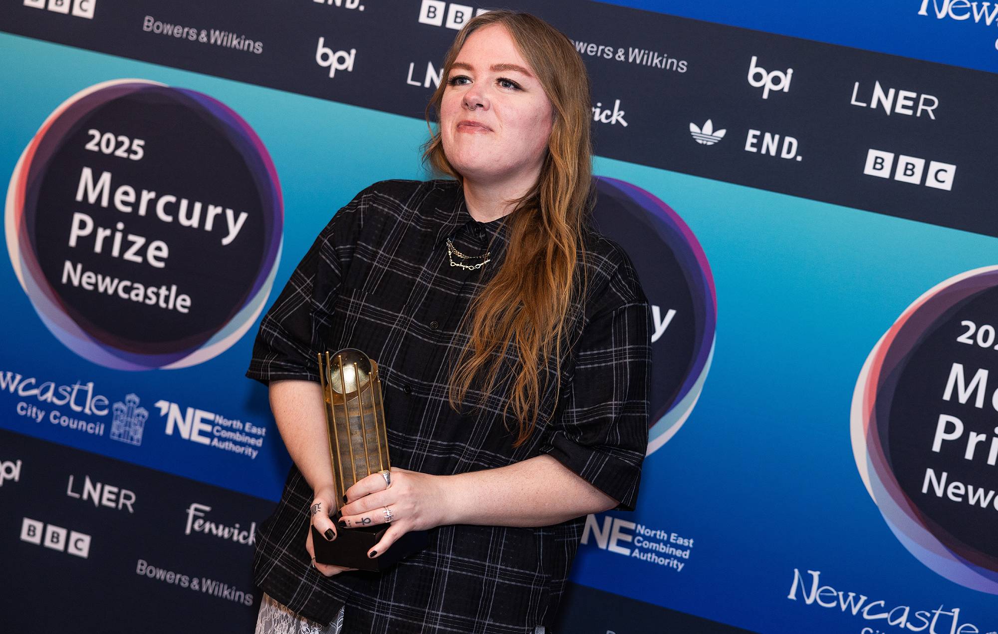 Emma-Jean Thackray attends the 2025 Mercury Prize nominations (Photo by Simon Ackerman/WireImage)