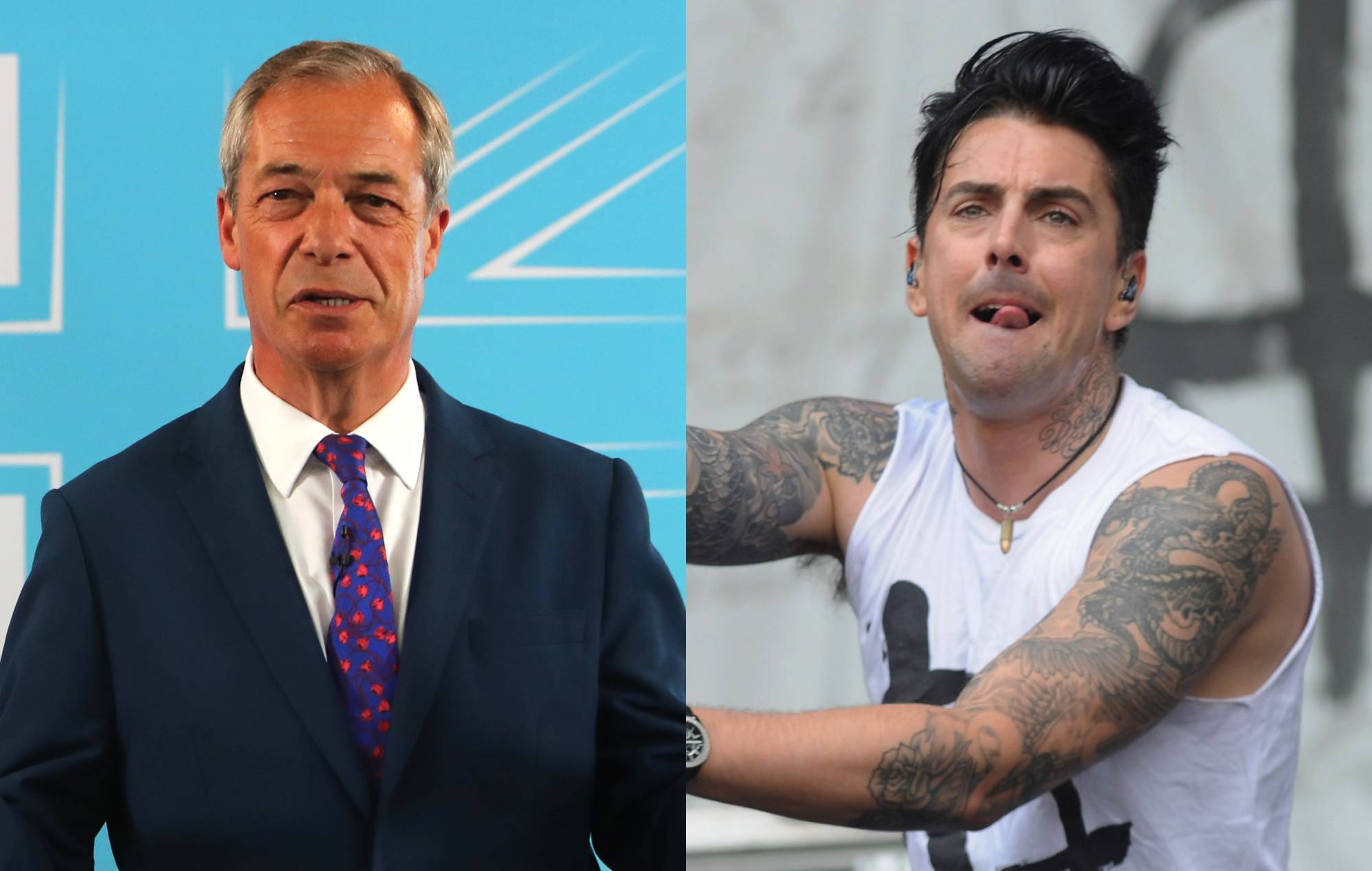 Nigel Farage narret til at hylde den afdøde pædofile og skamfulde Lostprophets-sanger Ian Watkins på Cameo