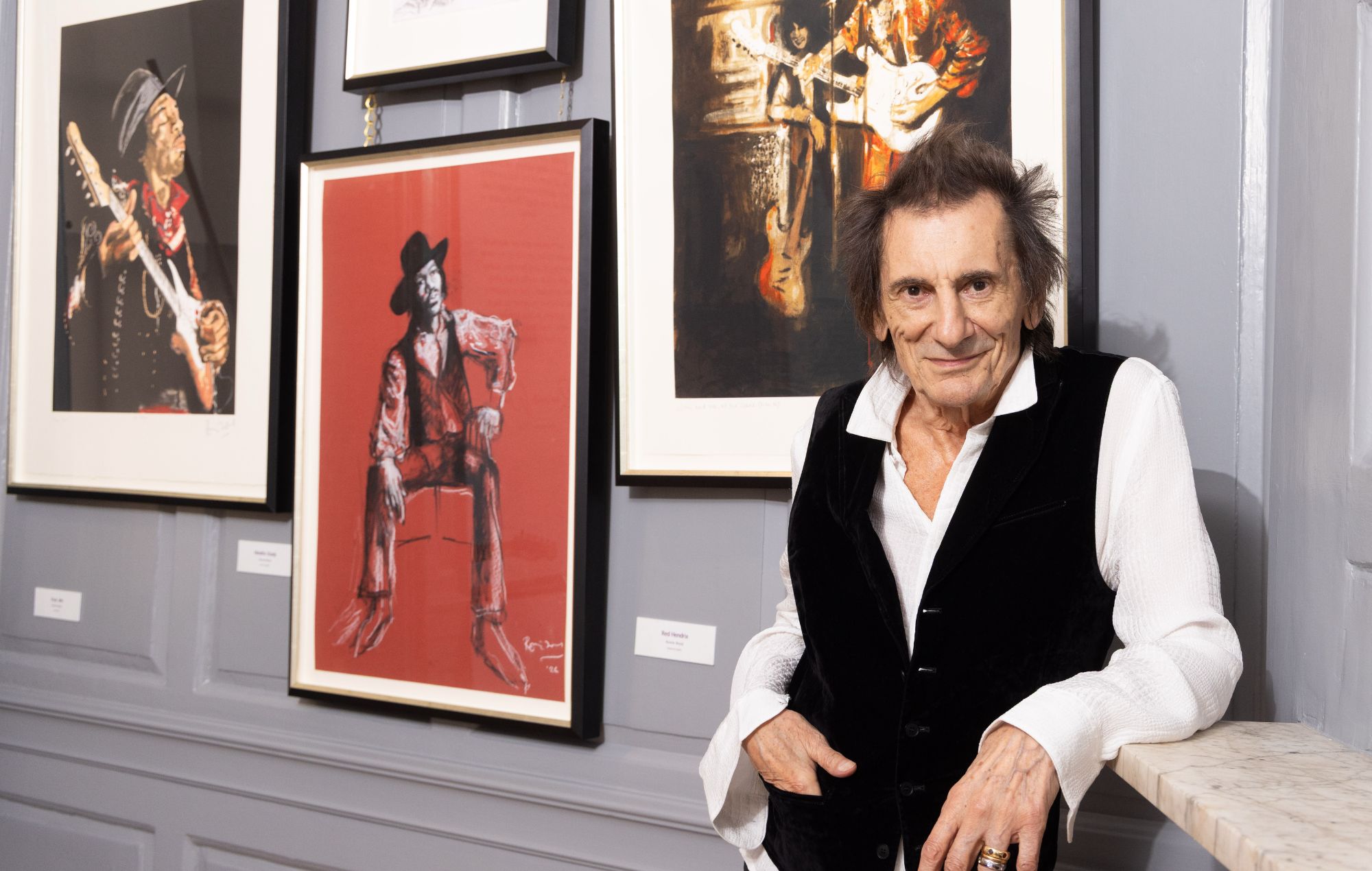 Ronnie Wood at the Jimi Hendrix 2026 exhibition. CREDIT: Press